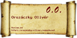 Orszáczky Olivér névjegykártya