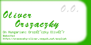 oliver orszaczky business card